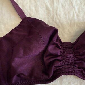 NWOT - Malia Mills Juliette Bathing Suit Top (purple/maroon)- 34D